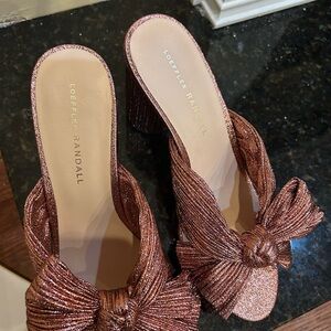 Loeffler Randall Women's Metallic Bow Heels - Copper